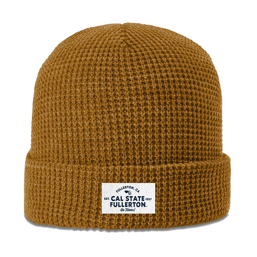 Uscape Cal State Fullerton Livin' the Board Life Waffle Knit Beanie - Mustard